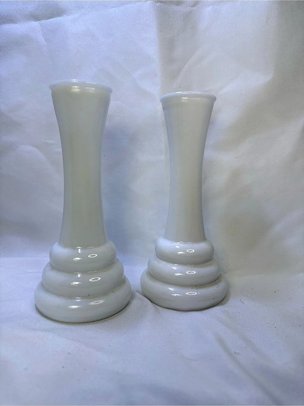 White Ceramic Vases Set of 2